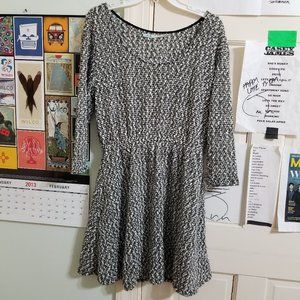 Kimchi Blue dress Large boucle sweater metallic knit unlined 3/4 sleeve UO